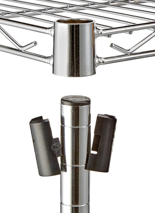 Amazon Basics 3-Shelf Adjustable, Heavy Duty Storage Shelving Unit (113.3 kilograms loading capacity per shelf), Steel Organizer Wire Rack, Black, 58.9 x 34 x 193.5 centimeters