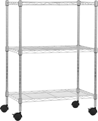 Amazon Basics 3-Shelf Adjustable, Heavy Duty Storage Shelving Unit (113.3 kilograms loading capacity per shelf), Steel Organizer Wire Rack, Black, 58.9 x 34 x 193.5 centimeters