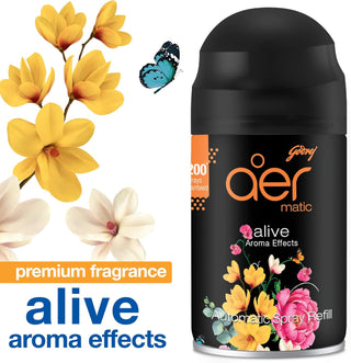 Godrej aer Matic, Automatic Air Freshener Refill Pack - Fresh Lush Green (225 ml), Fghkarpox012