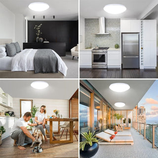 HUA QIANG WANG 3-Color Round LED Ceiling Light Fixture Modern Simple Ultra-thin White Flush Mount Ceiling Lamp for Bedroom Living Room Dining Room Kitchen Island Hallway(40cm)