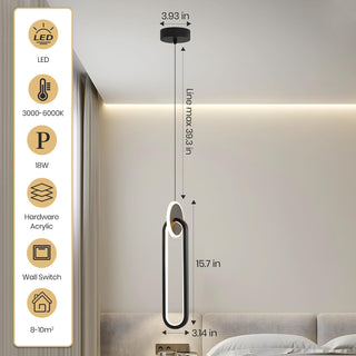 YT YATAI LIGHTING Modern LED Pendant Light for Bedroom and Living Room, Small Single Mini Bedside Pendant Stylish Adjustable Height and 3 Color Temperature