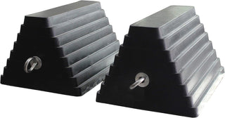 Maxxhaul 70472 Solid Rubber Heavy Duty Black Wheel Chock 2-Pack, 8" X 4" X 6"