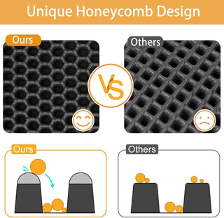 ikeoat Cat Litter Mat, ikeoat Litter Trapping Mat for Cat Sand Litter Box Honeycomb Double Layer Design Waterproof Washable Pet Bed, BLACK, 40x50cm