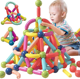 Joytechs Magnetic Balls and Rods Set - 42Pcs STEM Building Blocks for Kids Age 3+ | Educational Magnetic Toys for Boys & Girls | Includes Model Instructions and Storage Bag