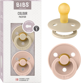 Bibs Pacifier Size 1 - Baby 0-6M (2pcs) - Ivory/Blush