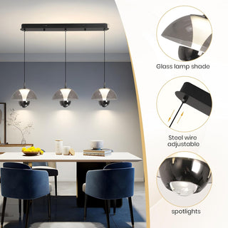 YT YATAI LIGHTING Modern Black LED Pendant Light, Minimalist Small Single Mini Pendant Light for Kitchen Island, Bedroom, Bedside, Adjustable 3 Color Light