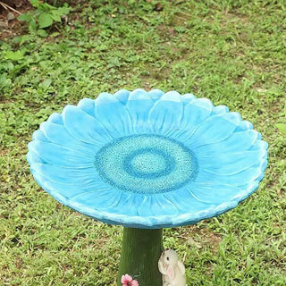 TOMVAES Bird Bath Bowl for Home Garden Wild Bird Food Storage Multi-Purpose Bird Tray Outdoors Standing Handmade Resin Wild Bird Feeders Tree-shaped Butterfly Feeder Fountain with Pedestal