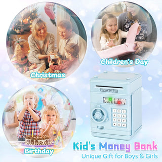 Refasy Piggy Bank for Girls 4-11 Years Old,Refasy Kids Safe Bank for Boys Christmas Birthday Gifts Toy for Kids Electronic ATM Money Bank for Adults Money Saving Box Safe Coin Bank Toy Kids Toys Pink