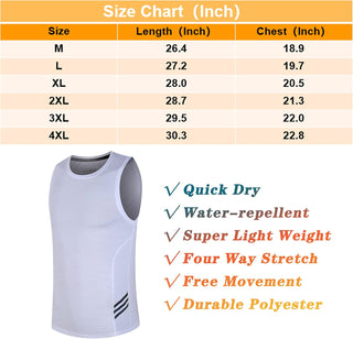 Rldym Men's Sleeveless Sports Undershirt Quick Dry Muscle Tank Tops Base Layer Vests Breathable Sport Clothing for Cycling Running Jogging Gym Vest