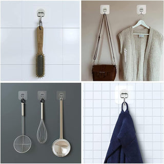 ZALCOON 6 PCS Mop Broom Holder Wall Mount - Mop Holder Self Adhesive Broom Hanger for Home Garage Garden Laundry Room Storage, Kitchen Tools Organizer
