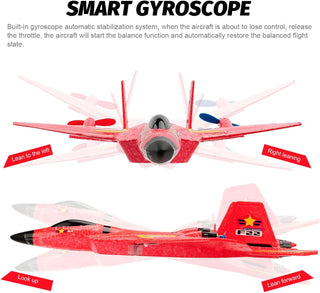 RoofWorld RC Plane, F22 Airplane Fighter Ready to Fly, 2.4Ghz 2 Channel Remote Control Airplanes Toy for Boys Girls Kids Beginners Blue02