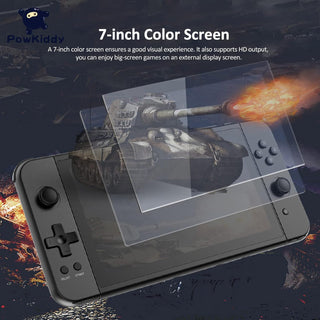 OUNA X70 Video Game Console Handheld Game Player Dual Joystick Built-in 3500 Games 7-inch Screen Music Video Player HD Output Support Wired Gamepad Connection