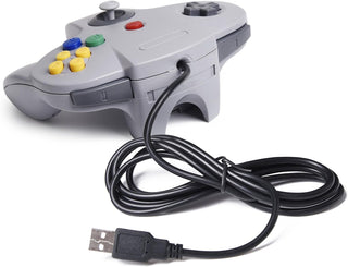 SAFFUN Classic N64 Controller, iNNEXT N64 Wired USB PC Game pad Joystick, N64 Bit USB Wired Game stick Joy pad Controller for Windows PC MAC Linux Raspberry Pi 3 Sega Genesis Higan (Grey)