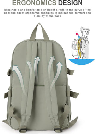 VECAVE Lightweight Casual Laptop Backpack Purse for Women,Travel Backpack with laptop compartment