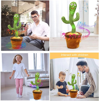 seOSTO Talking Dancing Cactus Plush Toy, Dancing Cactus Toy, Electronic Plush Doll Gifts for International Children's Day Gifts