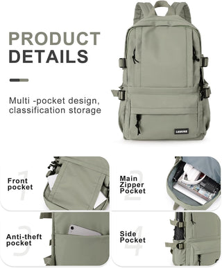 VECAVE Lightweight Casual Laptop Backpack Purse for Women,Travel Backpack with laptop compartment