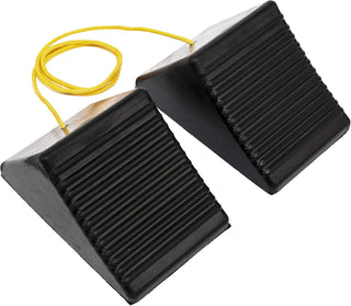 Maxxhaul 70472 Solid Rubber Heavy Duty Black Wheel Chock 2-Pack, 8" X 4" X 6"
