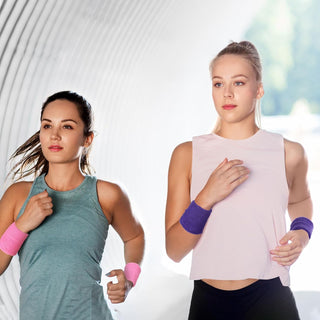 6 Pack Wrist Sweatbands Tennis Wrist Bands Absorbent Sweatbands for Football Basketball Running Athletic Sports and Working Out