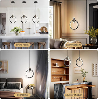 YT YATAI LIGHTING Modern LED Pendant Light for Bedroom and Living Room, Small Single Mini Bedside Pendant Stylish Adjustable Height and 3 Color Temperature