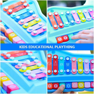 SP Toys SPT 2 in 1 Piano Xylophone Kids Toddler Musical Instruments Early Educational Key Scales Hammering Pounding for Preschool Toddlers Birthday Gift (BLUE)