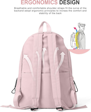 VECAVE Lightweight Casual Laptop Backpack Purse for Women,Travel Backpack with laptop compartment