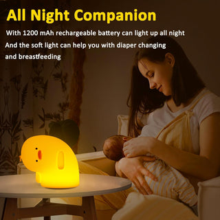 OkiyiD Duck Night Light, Cute Duck Gifts for Girl, Duck Lamp Gifts Dorm Decor Lamp for Nursery, ABS+SIL, Touch Control, Portable and Rechargeable Dimmable, Birthday Gifts for Boys Girls (DoDo Duck)