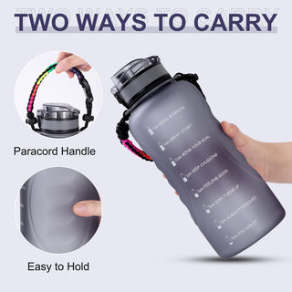 GEMFUL 2 Liter Large Drinking Water Bottle with Straw Leakproof Water Jug for Outdoor Sports