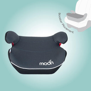 MOON Kido Baby/Kids Lightweight Travel Booster Car Seat Group 3 Universal Fix Extra Large Backless Belt Positioning Suitable From Years To 12 15-36 Kg,Black