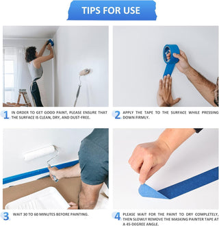 MARKQ Blue Painter’s Tape | 2" x 20 Yards Masking Tape for Painting, DIY Home Office School Stationery, Craft Decorating Tape [1 Rolls]