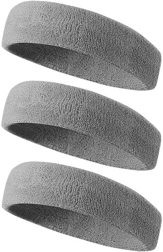 Proxima Direct Sweatbands, 3 Pack Ports Headband for Women Men Girls Boys, Super Comfy Sports Sweatband for Gym Workout Yoga Soccer Boxing Tennis