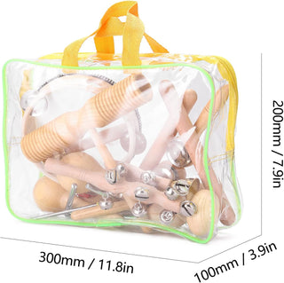 OUNA Percussion Instruments,13pcs Different Children Hand Percussion Instruments Kit Portable Kids Music Enlightenment Musical Instruments Set
