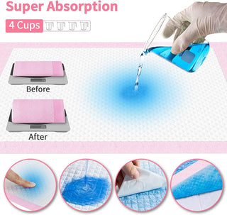 Mumoo Bear Pet Training Pads Super Absorbent Puppy Pads Anti Slip Toilet Pee Mat, Leak Proof & Quick Dry Pet Pads for Dogs Cats Rabbits Pets (40 PACK-60 * 60CM)