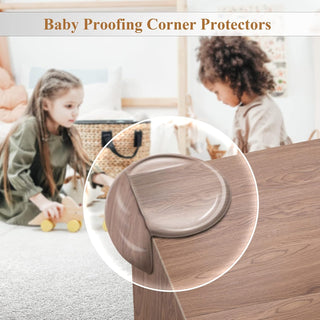 Gudui ‎SHOWAY Corner Guards (12 Pack) Clear Protectors | High Resistant Adhesive Gel Best Baby Proof Stop Child Head Injuries Tables, Furniture & Sharp Corners Proofing (L-Shaped).