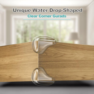 Gudui ‎SHOWAY Corner Guards (12 Pack) Clear Protectors | High Resistant Adhesive Gel Best Baby Proof Stop Child Head Injuries Tables, Furniture & Sharp Corners Proofing (L-Shaped).