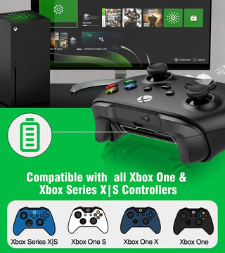 Luikyei Rechargeable Battery Packs for Xbox Series X/S Controllers, 2 X 2650mAh High Capacity Batteries with Charger, 2 in 1 Battery Packs with LED Indicator Charging Accessories for Xbox Series X/S