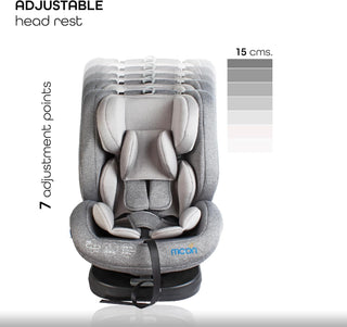 MOON Rover Car Seat – Baby Travel Gear Group 0-1-2-3 360 Degree Carrier w/Isofix 0-12yr Safety Products Rear & Forward Convertible Accessories - Grey