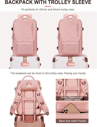 Dorany Extra Large Travel Backpack for Women as Person Item Flight Approved, 40L Carry On Backpack, 17 Inch Laptop Backpack, Waterproof Backpack, Hiking Backpack, School Bag