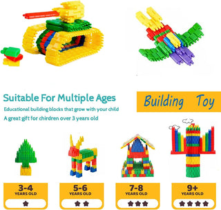 AM ANNA 800 Pieces Building Blocks Kids STEM Toys Educational Building Toys,Building Blocks Construction Toy Creativity Classroom Activities Toys,Interlocking Gear Learning Toys for Boys Girls Aged 3+