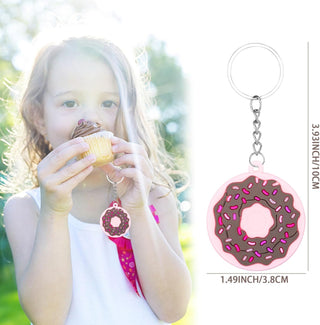 REMEL 36pcs Sweet Donut Keychain Donut Party Favors for Kids Boy Girl Sweet Doughnut Theme Birthday Party Supplies Goodie Bag Fillers