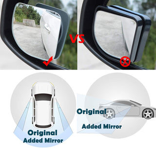 Ampper Blind Spot, 2" Round HD Glass Convex Rear View Mirror | Car | Pack of 2