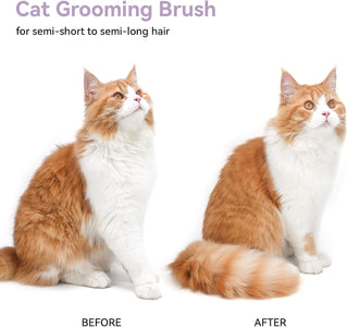 aumuca Cat Brush for Shedding and Grooming, Self Cleaning Slicker Brush for Short or Long Haired Cats, Pet Dog Hair Brush for Puppy Kitten Massage Removes Loose Undercoat, Mats, Tangled Hair, Shed Fur