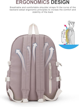 VECAVE Lightweight Casual Laptop Backpack Purse for Women,Travel Backpack with laptop compartment