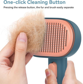 aumuca Cat Brush for Shedding and Grooming, Self Cleaning Slicker Brush for Short or Long Haired Cats, Pet Dog Hair Brush for Puppy Kitten Massage Removes Loose Undercoat, Mats, Tangled Hair, Shed Fur