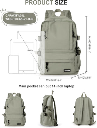 VECAVE Lightweight Casual Laptop Backpack Purse for Women,Travel Backpack with laptop compartment