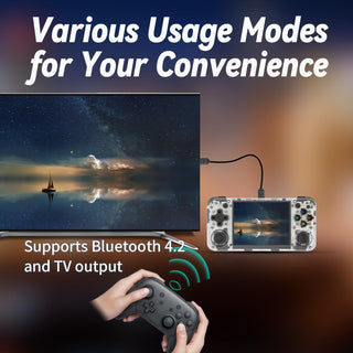 Voacle RG35XX H Retro Handheld Game Console , 3.5 Inch IPS Screen Linux System Built-in 64G TF Card 5528 Games Support TV Output (Black)