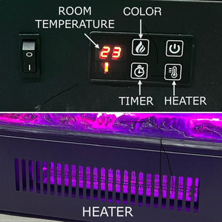 Electric Fireplaces with 7 Colors and Heater Decorative Electrical Fireplace, Remote Control with Timer and Room Temprature Display (127cm)