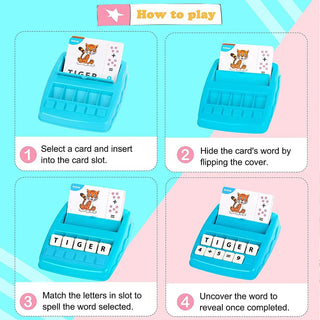ECVV 2 in 1 Matching Letter Number Games for Kids Educational Learning Toys with Flash Cards Letter Recognition Spelling Game Toys for Preschool Boys Girls