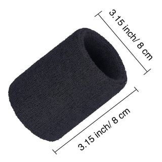 Wawasia Sweatbands, 3 Pairs Sports Wristbands, Cotton Wrist Bands for Adults Working Out, Tennis, Basketball, Running, Gym, for Men & Women, Black