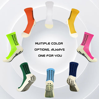 Yufree Men's Soccer Socks Anti Slip Non Slip Grip Pads for Football Basketball Sports Grip Socks, 4 Pair