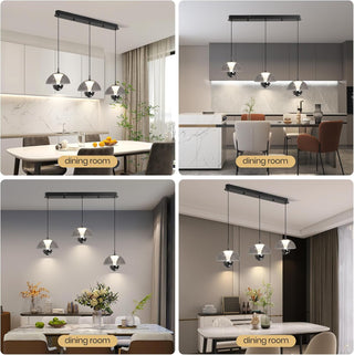 YT YATAI LIGHTING Modern Black LED Pendant Light, Minimalist Small Single Mini Pendant Light for Kitchen Island, Bedroom, Bedside, Adjustable 3 Color Light